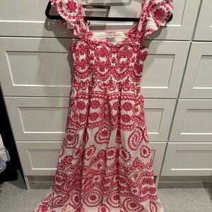 Pink and White Floral Women's Dress
